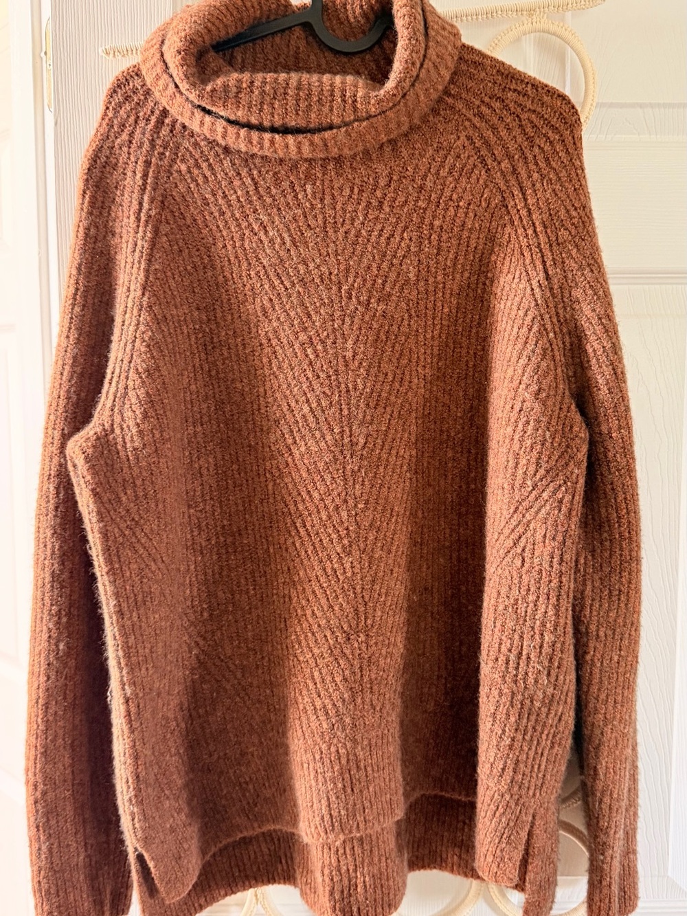 Madewell Cozy Turtleneck Sweater in Rust Brown